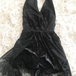 Black halter romper